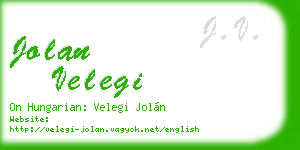 jolan velegi business card